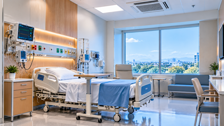 Habitación hospitalaria: Las condiciones de temperatura, humedad y ventilación se adaptan a las necesidades del espacio y sus ocupantes.